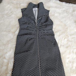 Joseph Ribkoff Black & White Polkadot Dress